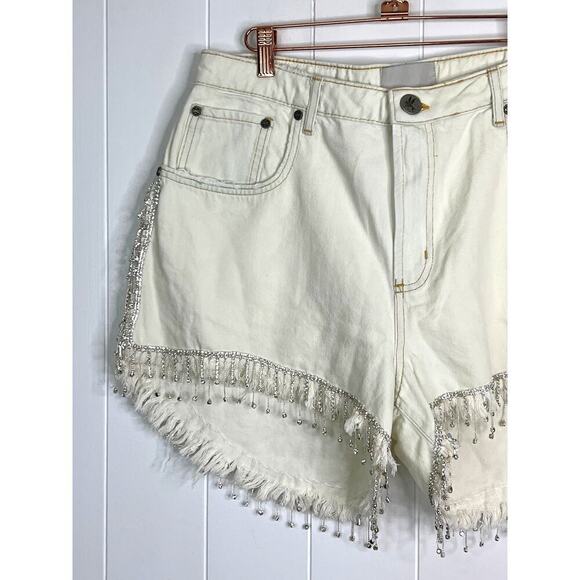 Anthropologie One Teaspoon Razzle Dazzle Truckers Mid Waist Relaxed Shorts NWOT - Picture 4 of 11